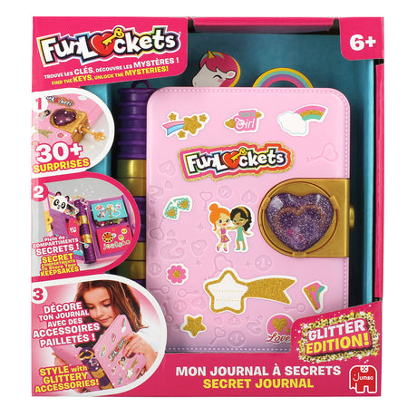 Journal a Secrets - Funlockets - Édition Pailletée - Plus de 30 surprises - Pour enfants a partir de 6 ans