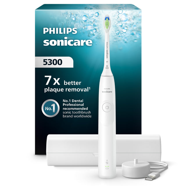 Brosse a dents - PHILIPS - HX7108/02 - Sonicare - Serie 5300 - Blanc - Eléctrique
