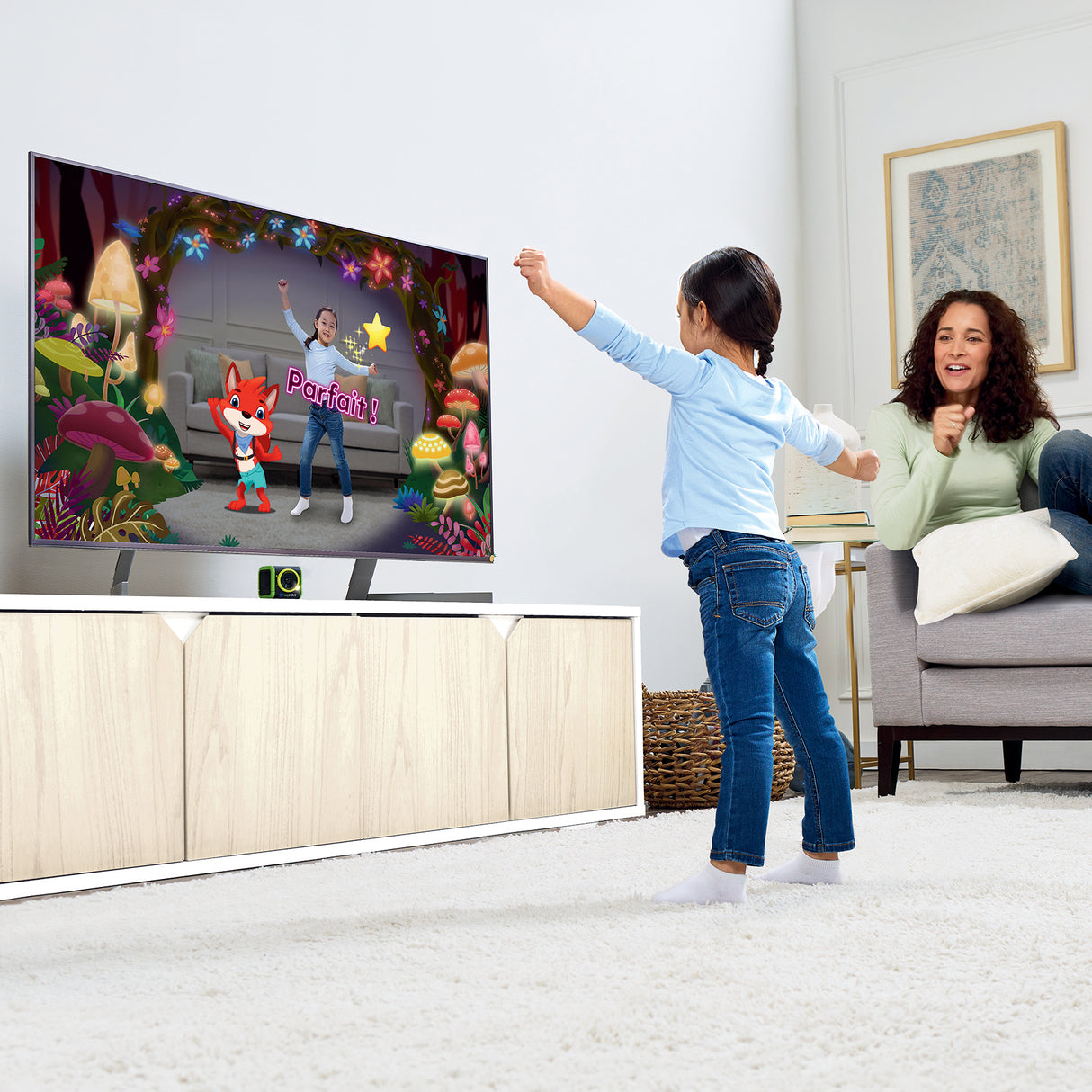 VTECH CONSOLE TV LEAPMOVE, Console éducative,  Pas besoin de manette, 25 jeux et aventures inclus, Des 4 ans