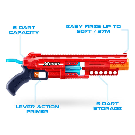 Lanceur de fléchettes - ZURU - X-SHOT Caliber - Barillet rotatif - Portée 27m - 16 fléchettes incluses