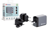 Chargeur secteur Verbatim GNC 1x port USB-A + 2x ports USB-C 65W (Noir)