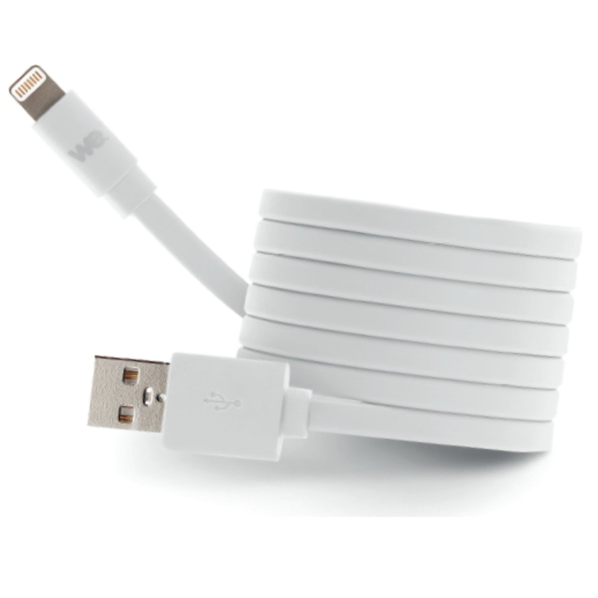 C ble Apple USB/lightning plat: évite de faire des noeuds 1m blanc - en silicone