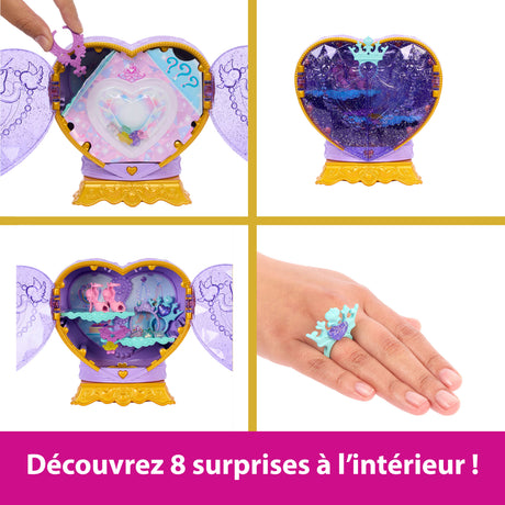 Poupée Jewel Reveal Ariel, Accessoires avec 8 surprises, 1 boîte a bijoux en forme de coeur, 1 bague pour enfant et 9 éléments, JHL49