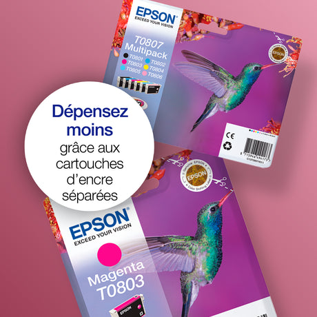 EPSON Cartouche d'encre T0805 Cyan clair - Colibri (C13T08054011)