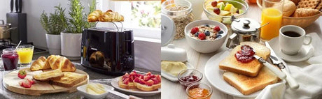 Grille-pain - PHILIPS - HD2581/90 - Collection Daily petit déjeuner - 2 fentes - 830W - Noir