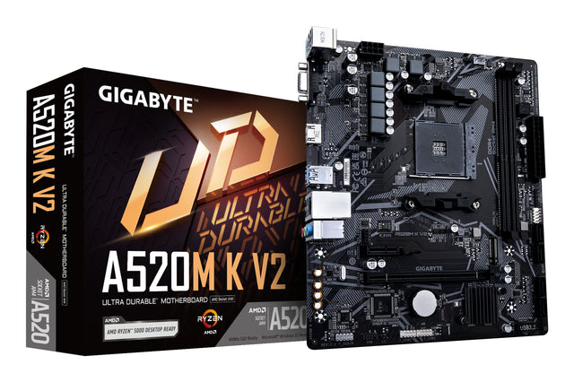 Carte mere - GIGABYTE - A520M K V2 - AM4 - DDR4 64 Go - PCIe Gen3 M.2