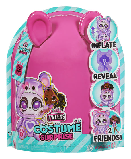 L.O.L. Surprise - Poupée Tweens Costume - Houps Cutie - Poupée de 17cm + animal gonflable - Surprise a découvrir - 4 modeles a colle