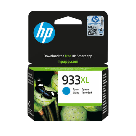 HP 933XL Cartouche d'encre cyan grande capacité authentique (CN054AE) pour HP OfficeJet 6100/6600/6700/7100/7510/7610