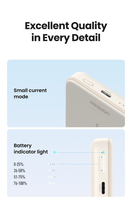 Batterie externe - UGREEN - 10,000 mAh - MagSafe - 20W - Creme