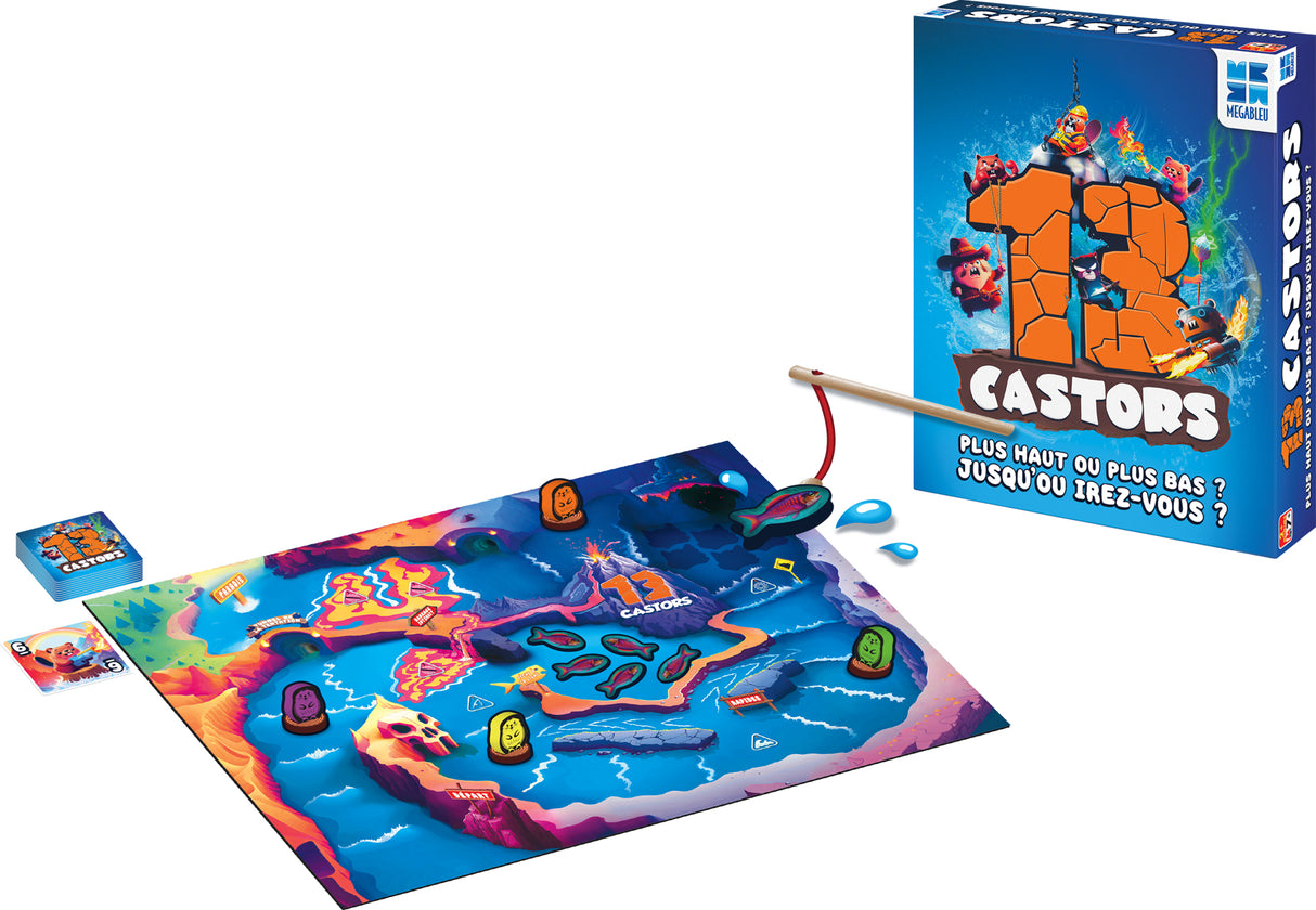 Jeu de société - MEGABLEU - 13 Castors - Course de castors avec prédictions et bonus