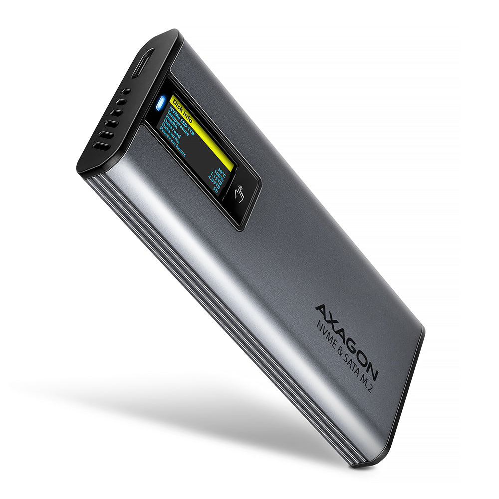 Boitier externe USB-C 3.2 Axagon EEM2-SD2 - S-ATA/NVMe M.2 Type 2280 (Noir)