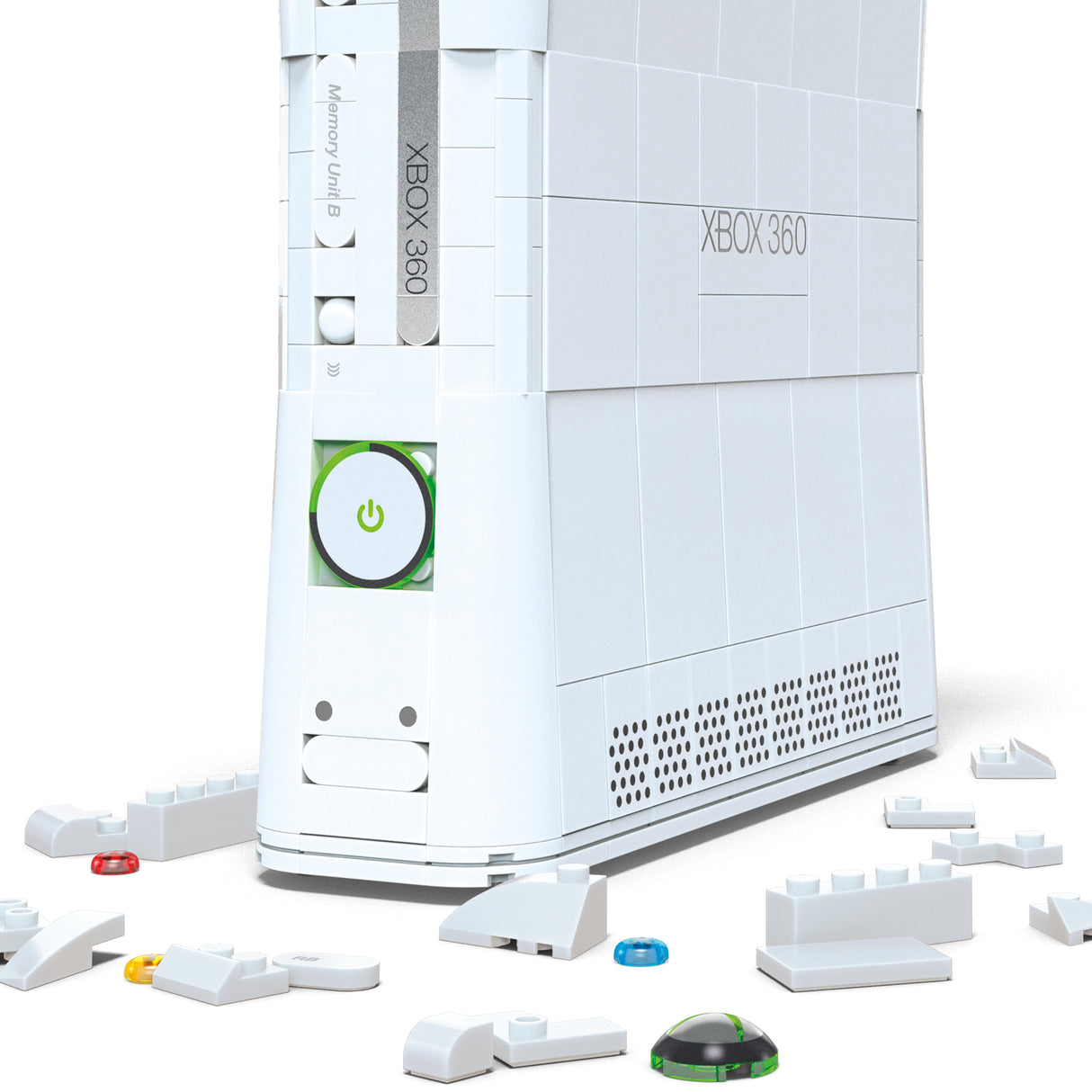 Coffret de Construction - MEGA - Réplique Xbox 360 - 1342 pieces - Manette avec LED - Pour Adultes