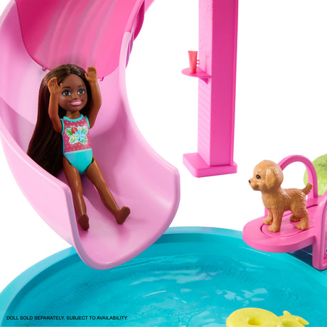 Barbie - Coffret Piscine de Reve - Toboggan et jacuzzi - Plus de 20 accessoires - Barbie - JFP01