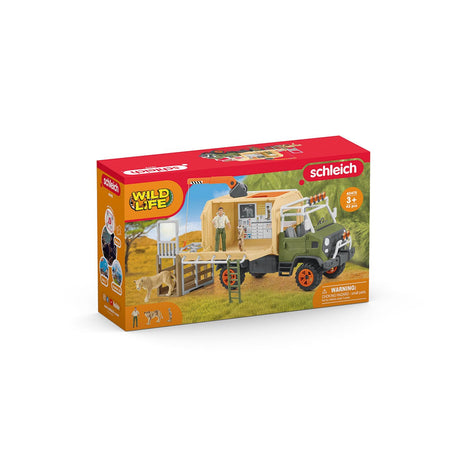 Gros camion de sauvetage d'animaux, coffret de jeu de 45 pieces avec 2 figurines d'animaux, 1 figurine de ranger articulée et des