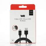 C ble USB/micro USB en silicone - 2m - noir