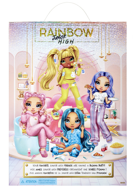 Junior High Pyjama Party - Poupée mannequin articulée 22 cm - Skyler (Bleue) - Nombreux accessoires - a partir de 4 ans