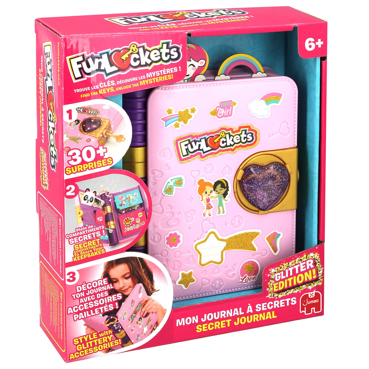Journal a Secrets - Funlockets - Édition Pailletée - Plus de 30 surprises - Pour enfants a partir de 6 ans