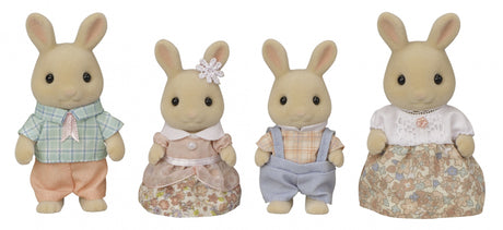 Poupée - SYLVANIAN FAMILIES - La famille Lapin Creme - Articulée et habillée avec soin