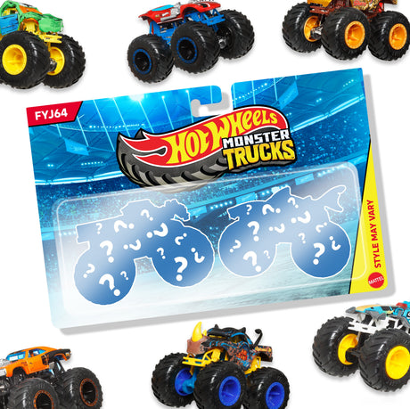 Hot Wheels - Coffret 2 véhicules Monster Truck Double Démolition  - Petites Voitures - 3 ans et + FYJ64