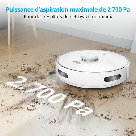 Aspirateur laveur robot X10 SW MEDION MD11782 - 120 min - 2700 Pa - 400 ml - Blanc