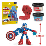 Play-Doh Captain America, coffret Bouclier tamponneur avec figurine flexible, accessoires et pâte a modeler, des 4 ans, Marvel