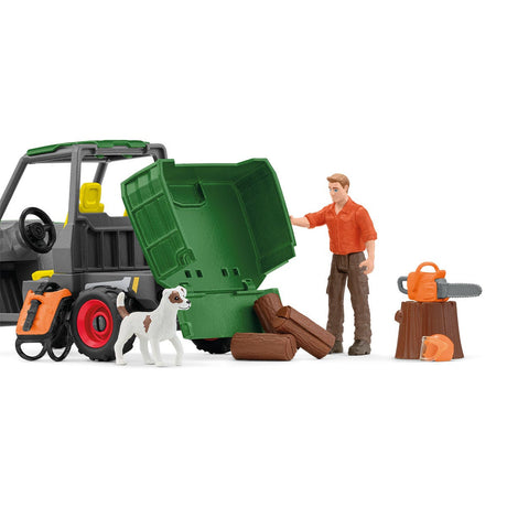 Garde forestier avec véhicule, Coffret Schleich 42659 Farm World pour enfant, des 5 ans