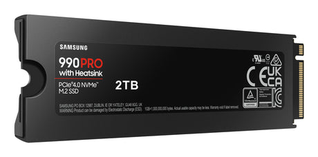 SAMSUNG - 990 PRO avec dissipateur- SSD Interne - 2 To - NVMe M.2 PCIe 4.0x4 - Vitesse lecture jusqu'a 7 450 Mo/s
