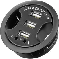 Hub USB 2.0 encastrable Goobay - 3 ports