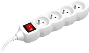 Multiprise 4 prises Tracer PowerCord + Interrupteur 3m (Blanc)