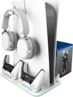 Support Multifonction Mars Gaming MPS5-B2 RGB pour PS5 (Blanc)